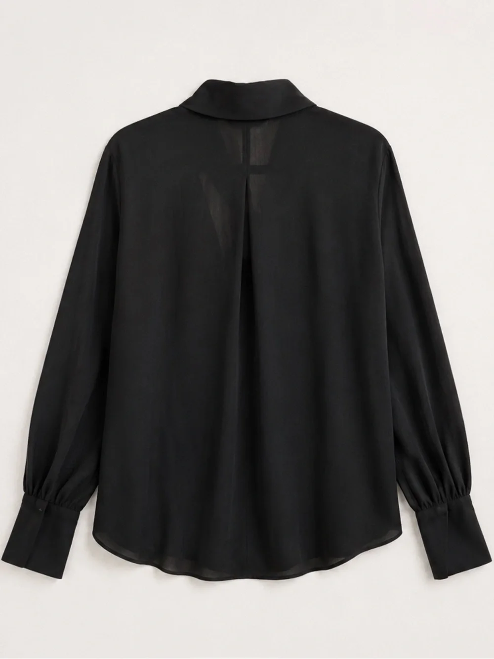 BNWT Banana Republic Black Scarf Tie Neck Blouse Large Sold Out Office Chic - Picture 9 of 11